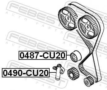 Натяжитель ремня грм FEBEST 0490CU20