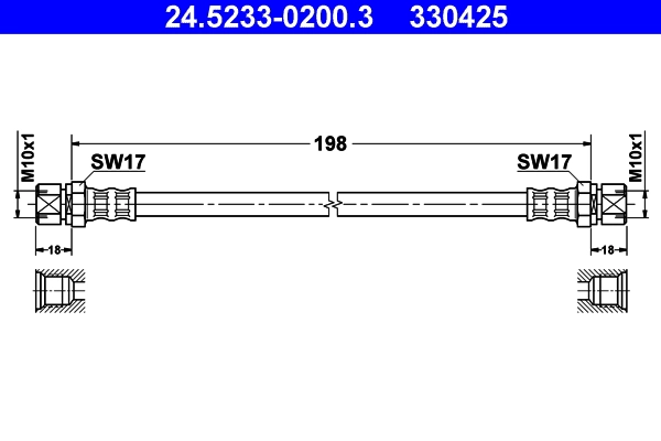 Шланг тормозной ATE 24.5233-0200.3