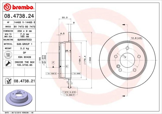 Диск тормозной AP 14465 V