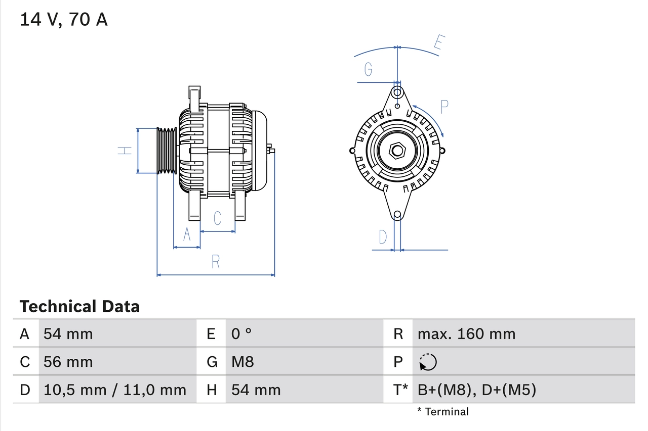 Генератор BOSCH 0986041260