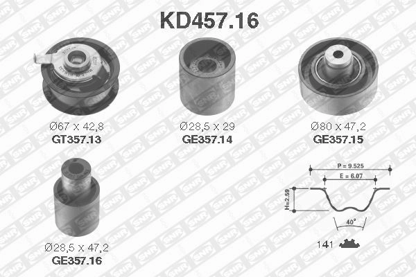 Комплект ремня грм SNR KD457.16