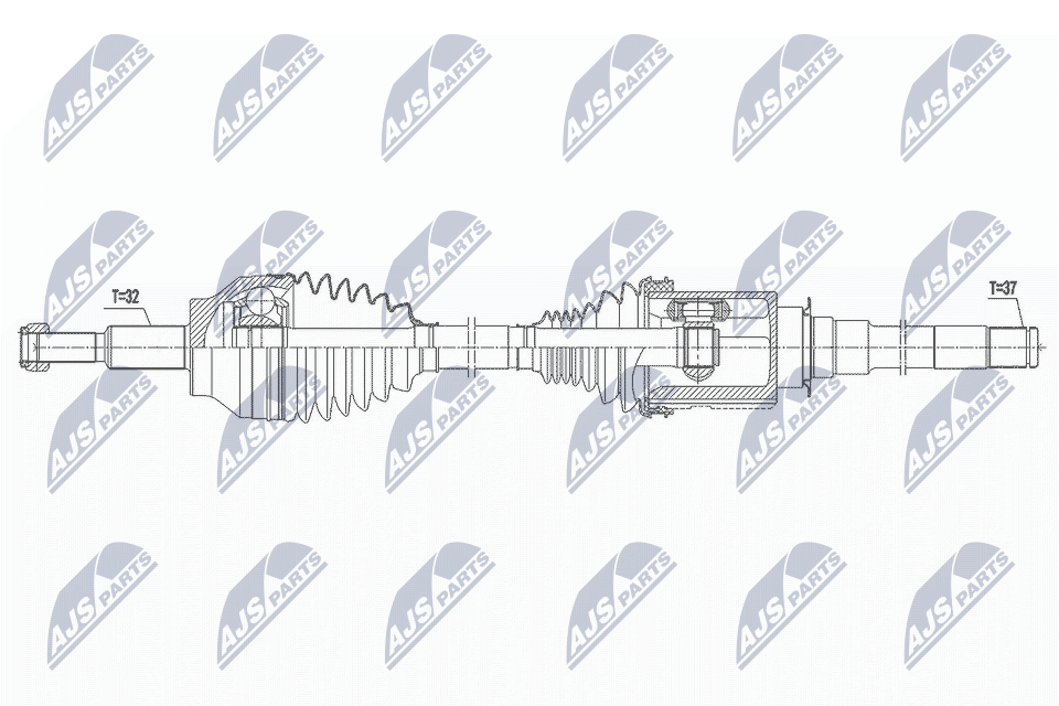 Полуось jeep grand cherokee 3.0crd3.65.7 10-17 dodge durango 3.65.7 10- /rightfront/ NTY NPWCH031