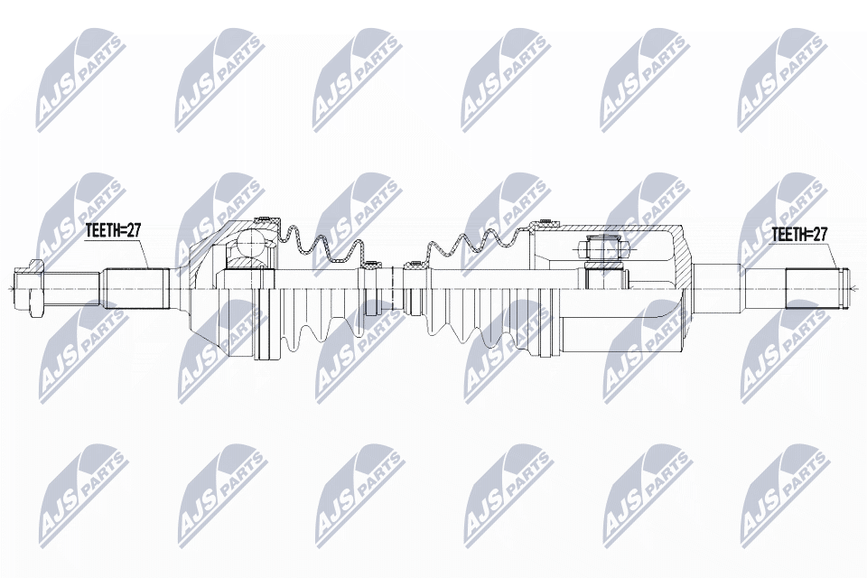 Полуось jeep cherokee 3.7 4wd 01-08 /frontleftatm/ NTY NPWCH100