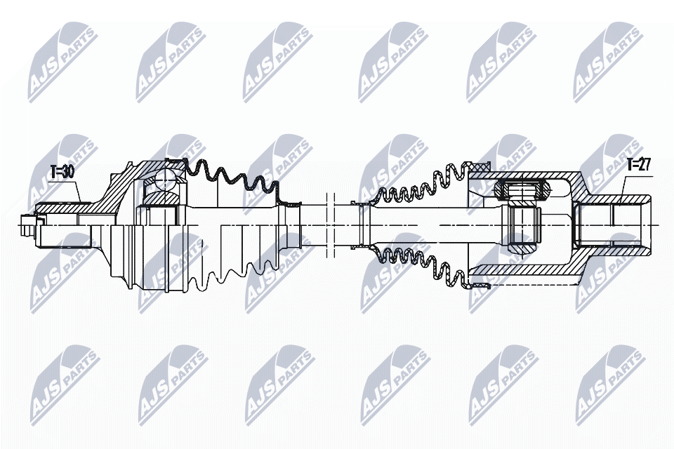 Полуось mb c w205/s205/c205/a205 4matic 13- /leftfrontatm 9g-tronic/ NTY NPWME146