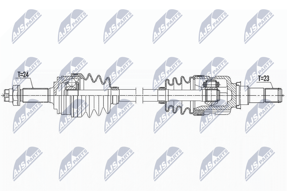 Полуось toyota aygo 1.0 05- peugeot 107 1.0 05- citroen c1 1.0 05- /przdlewamtmatm/ NTY NPWTY127