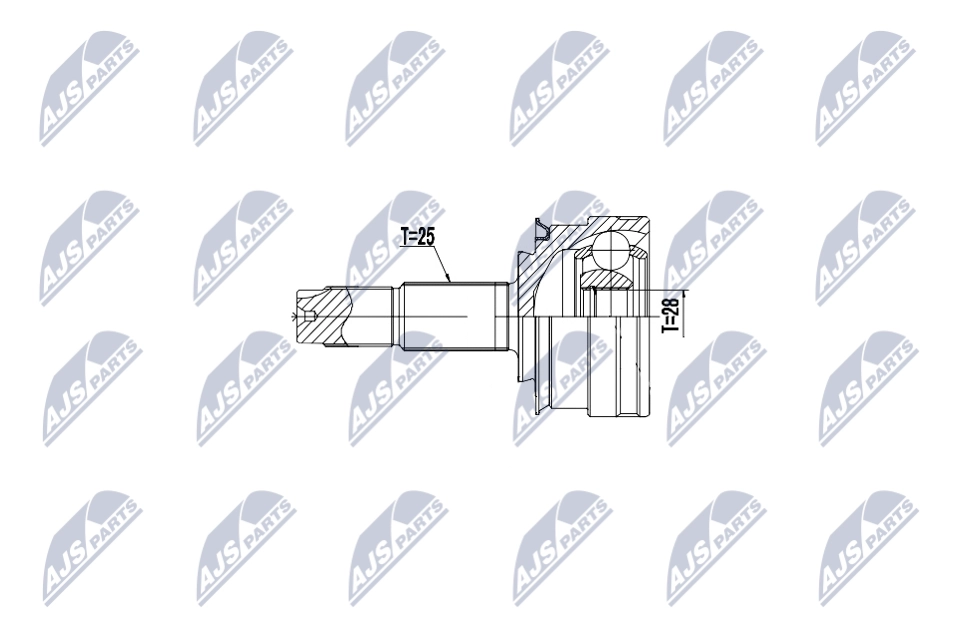 Шрус chevrolet aveo/kalos 1.21.4 11- NTY NPZDW035