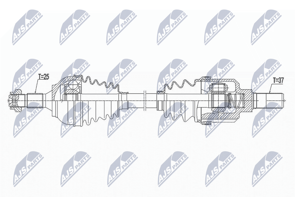 Полуось citroen c3 ii aircross 1.2t1.5hdi 17- /prawa atm at6/ NTY NPWCT101