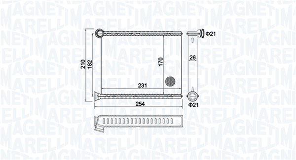 Радиатор печки psa 308 -10 c3 picasso MAGNETI MARELLI 350218473000