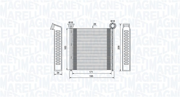 Радиатор отопителя MAGNETI MARELLI 350218448000