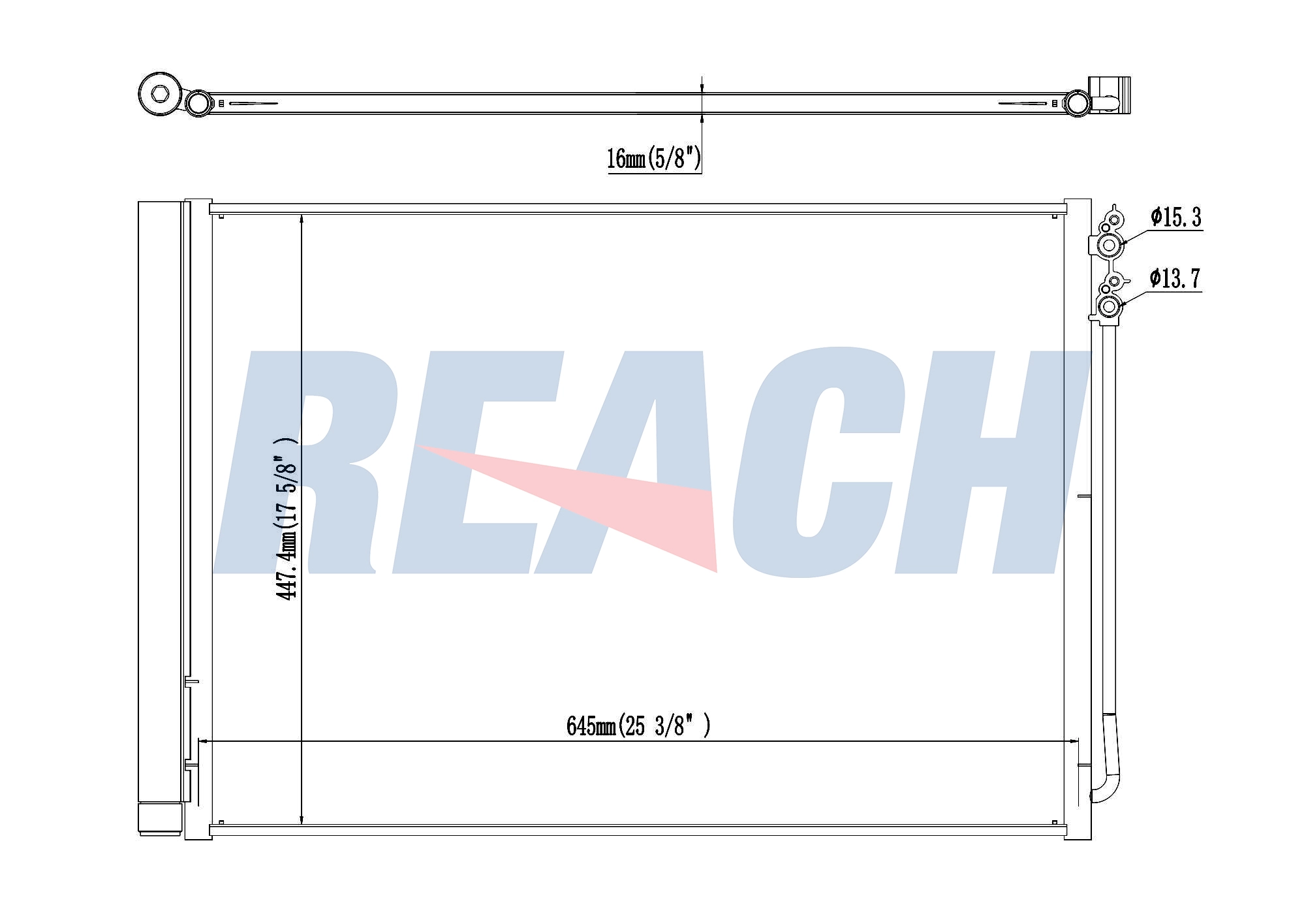 Радиатор кондиционера REACH 1.31.4069.PDH