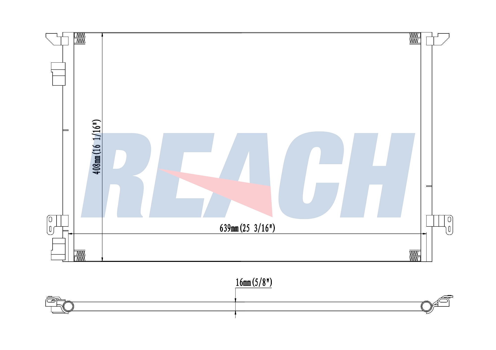 Радиатор кондиционера REACH 1.30.0489.P