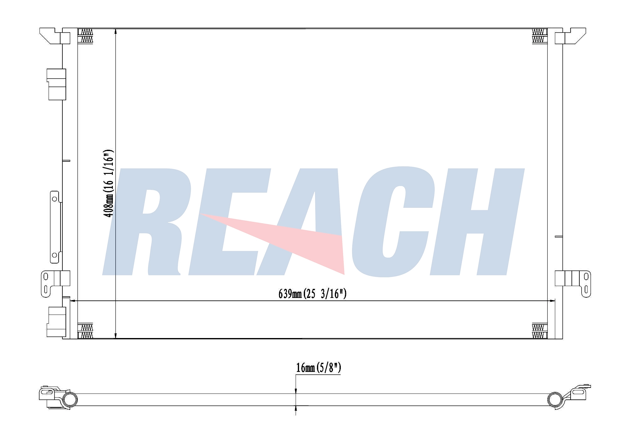 Радиатор кондиционера REACH 1.30.0479.P