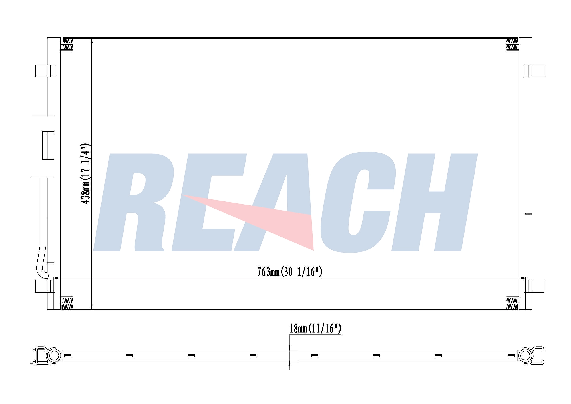 Радиатор кондиционера REACH 1.31.4957.P