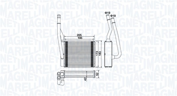 Радиатор отопителя MAGNETI MARELLI 350218414000