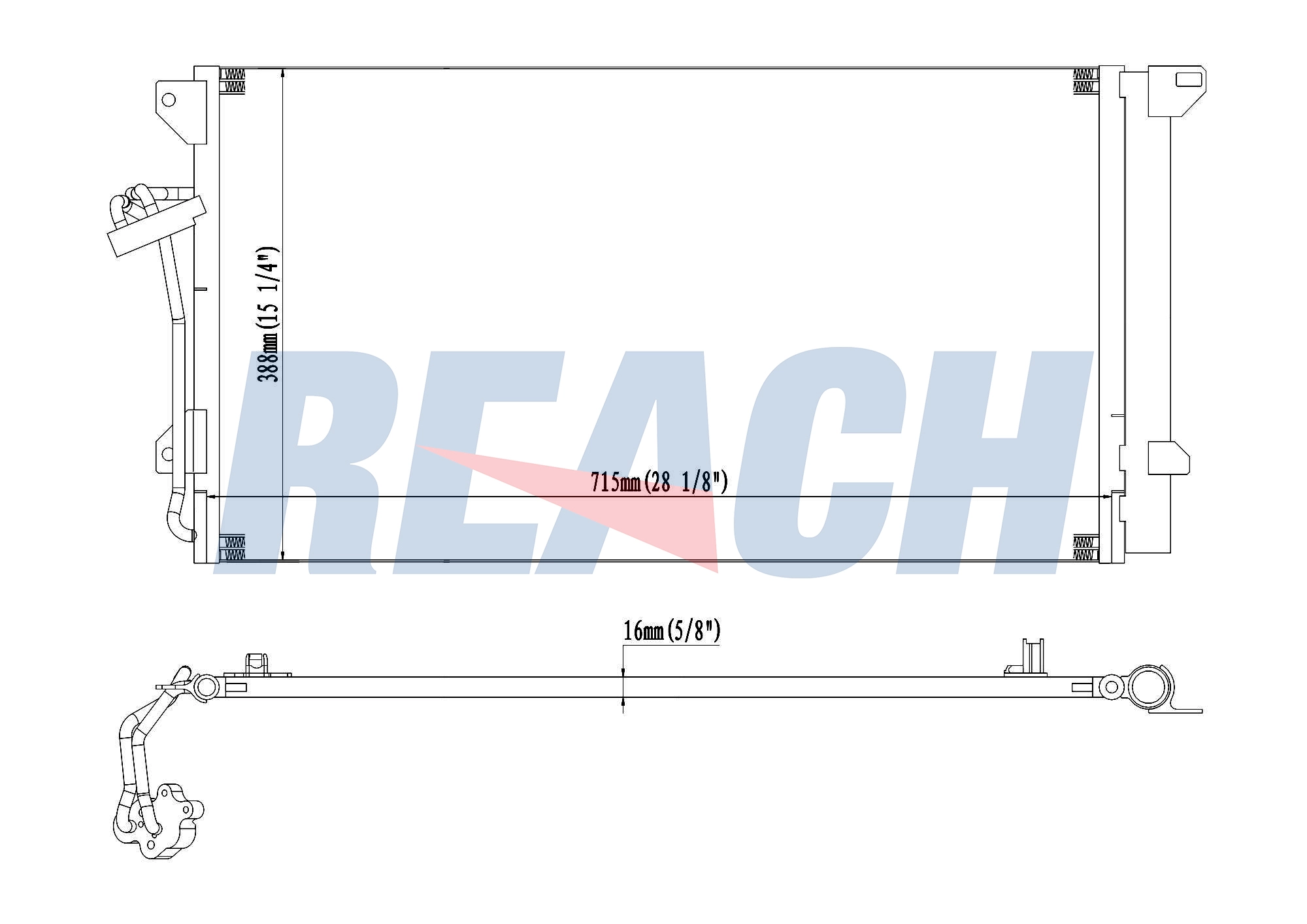 Радиатор кондиционера REACH 1.31.3294.PD