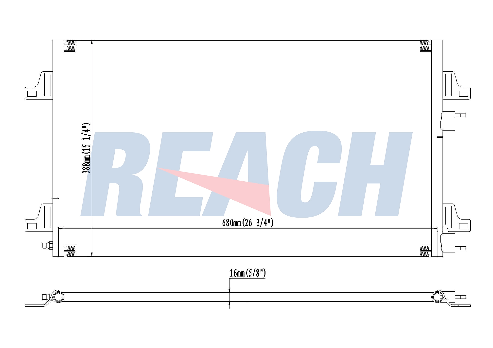 Радиатор кондиционера REACH 1.30.0682.P