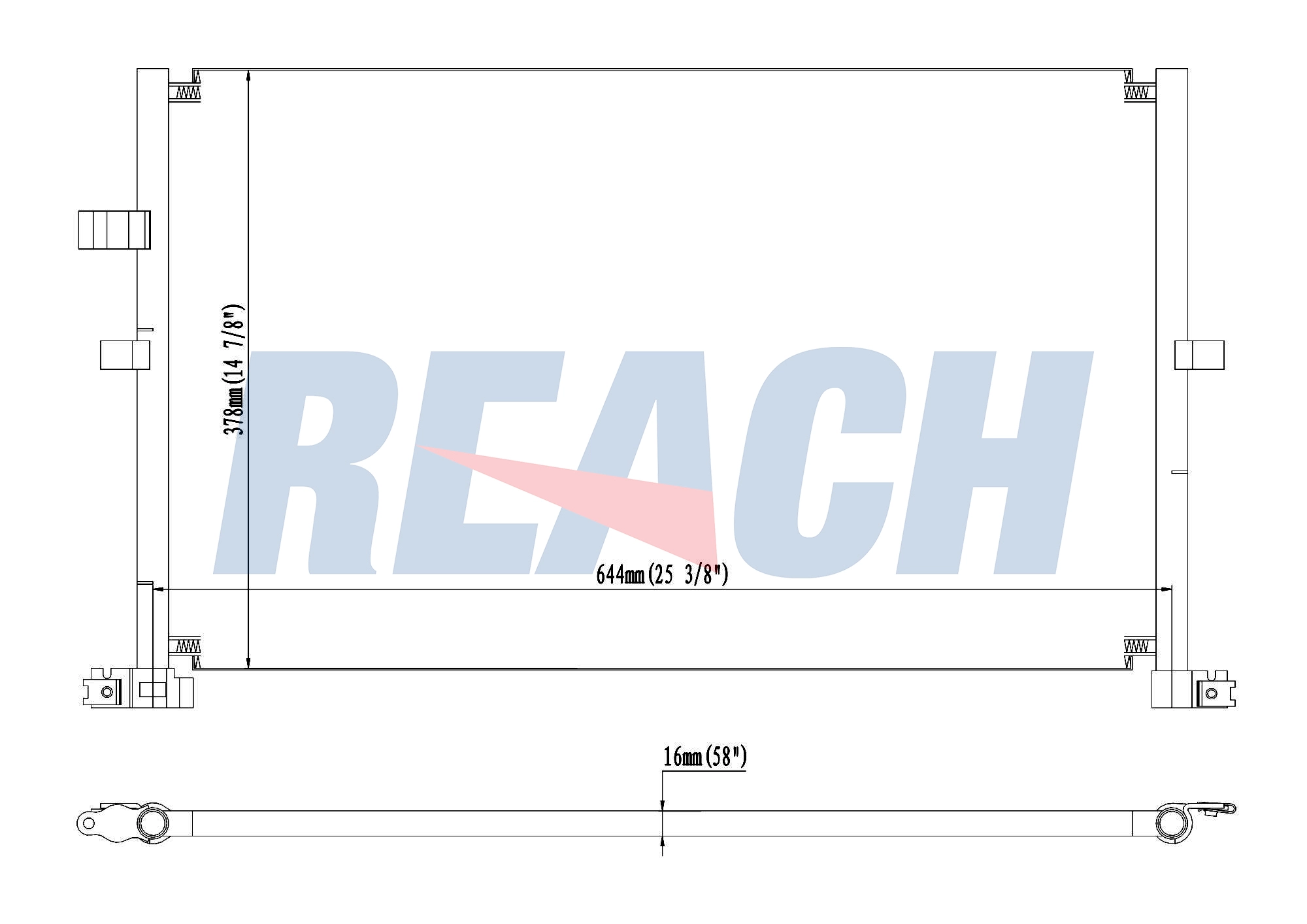 Радиатор кондиционера REACH 1.30.0468.P