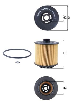 Фильтр масляный MAHLE/KNECHT OX1312D