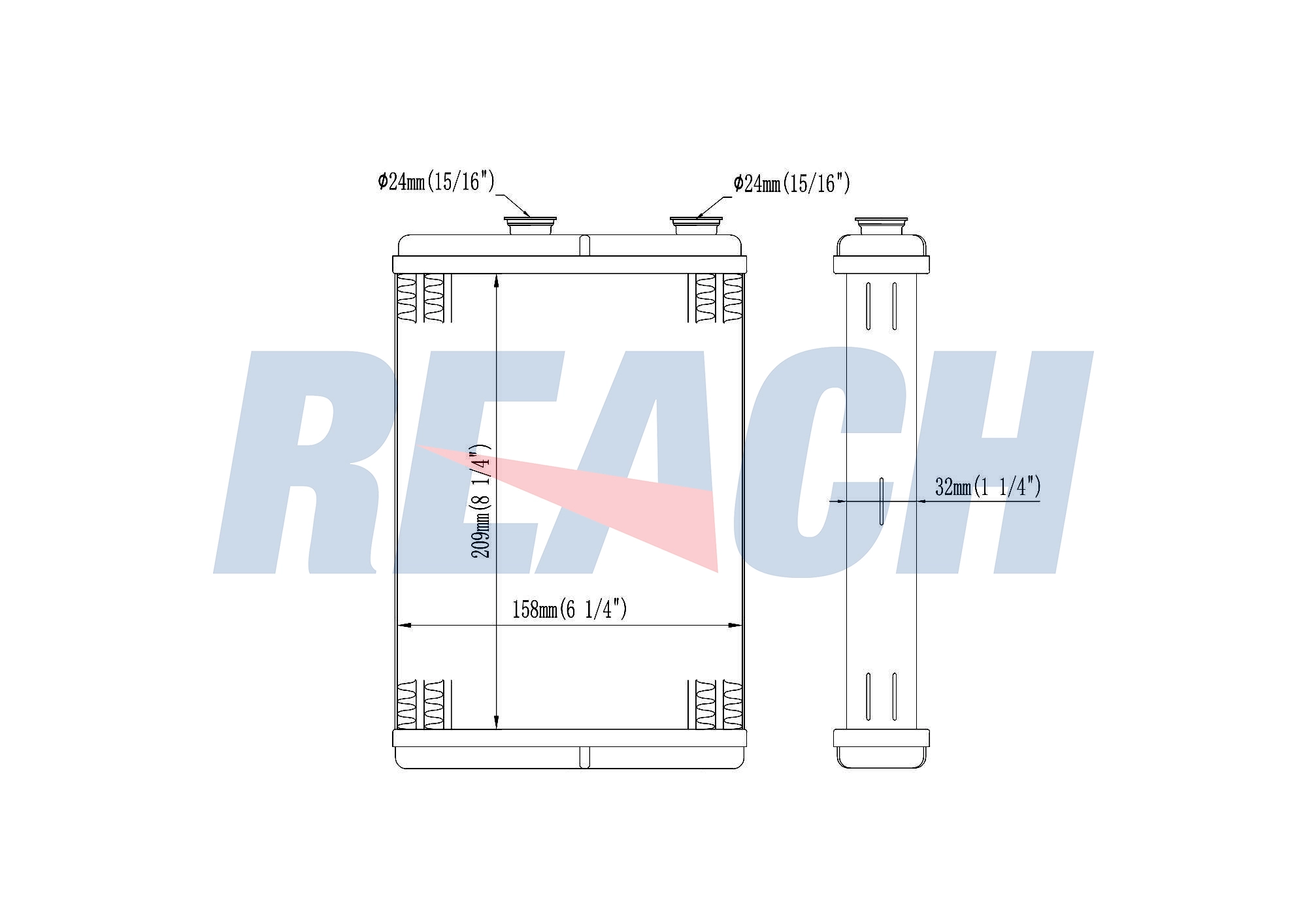 Радиатор отопителя REACH 1.18.12720