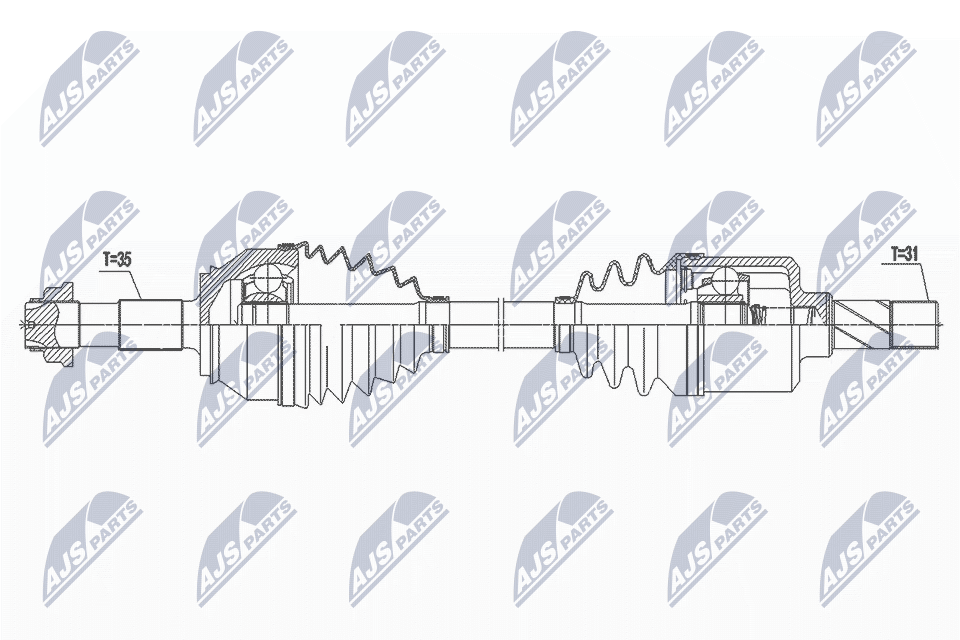 Полуось fiat ducato 11- левая NTY NPWFT065