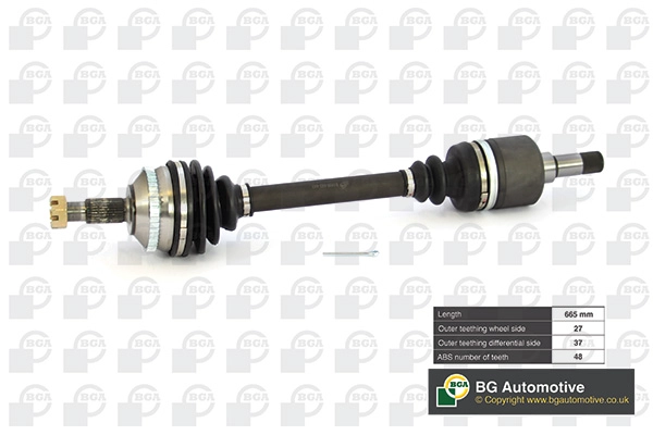 Полуось peugeot 806 1999-2002 expert 2004-2007 BGA DS1418L