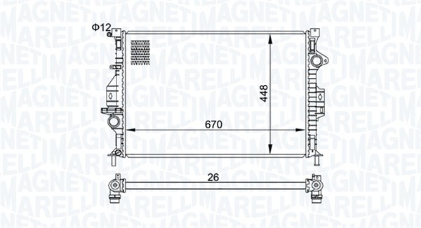 Bm1587 радиатор двигателя ford galaxy/mondeo 07- 670/449/26 (мех) MAGNETI MARELLI 350213158700
