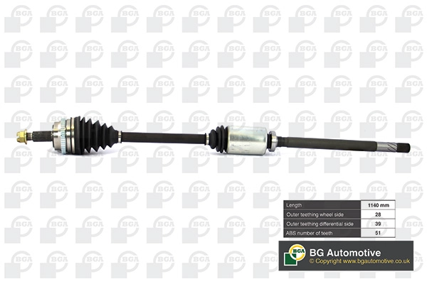 Полуось opel / vauxhall movano 2006-2010 BGA DS7335RA