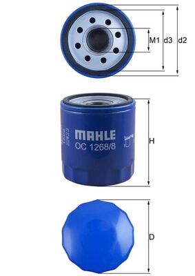 Фильтр масляный MAHLE/KNECHT OC1268/8