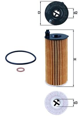 Элемент фильтрующий масляного фильтра ox 813/1d s0044 MAHLE/KNECHT OX813/1D