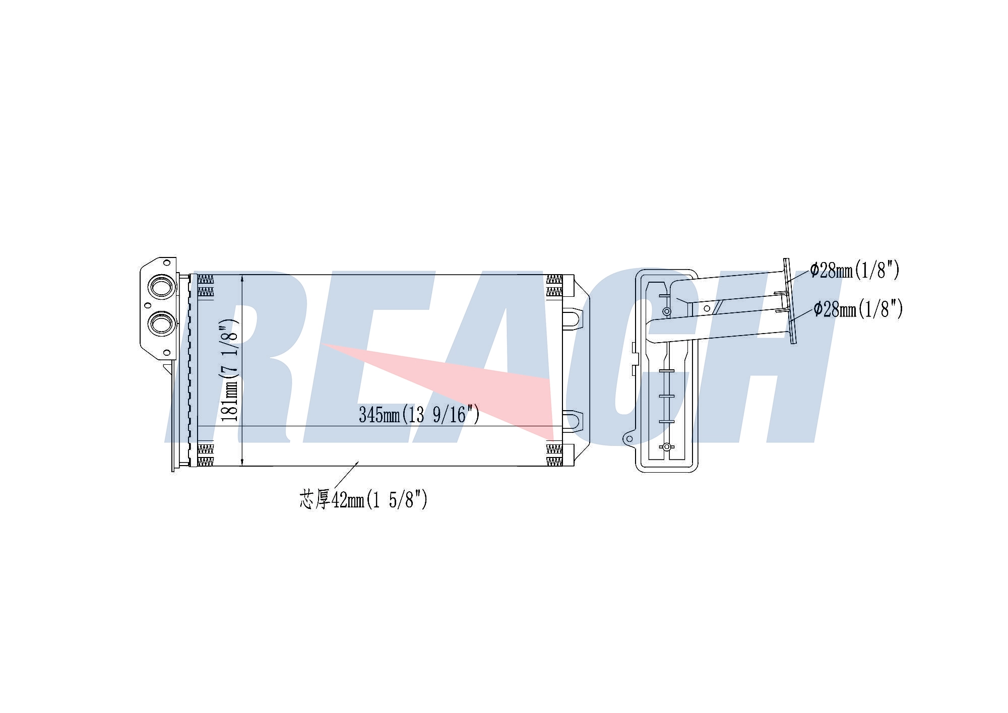 Радиатор отопителя vw lt (2db 2de 2dk) 96-06 REACH 1.18.12684
