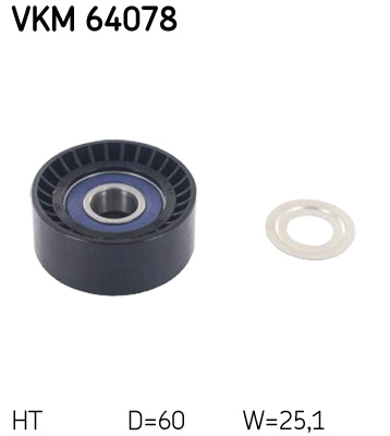 Ролик натяжной ремня поликлинового 6025 SKF VKM64078