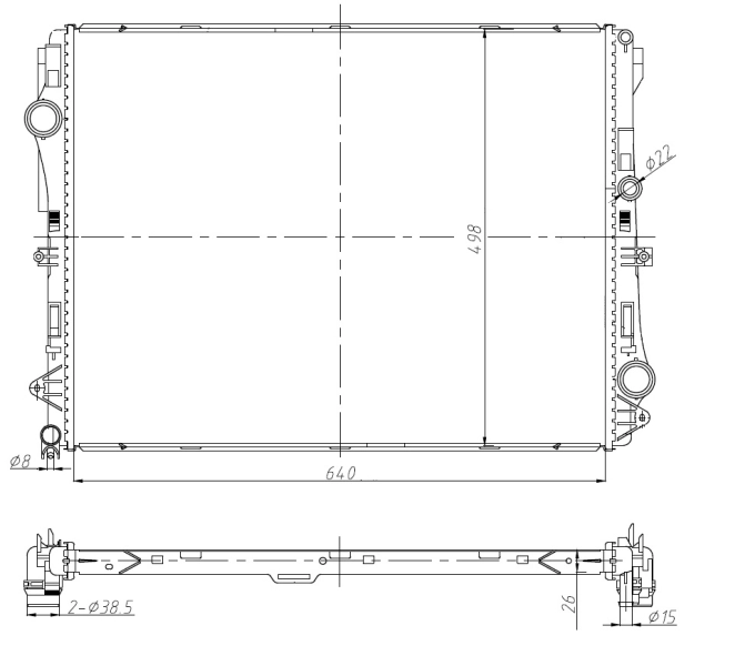 Радиатор системы охлаждения NRF 50041