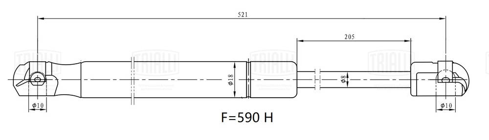 Упор газовый TRIALLI GS1853