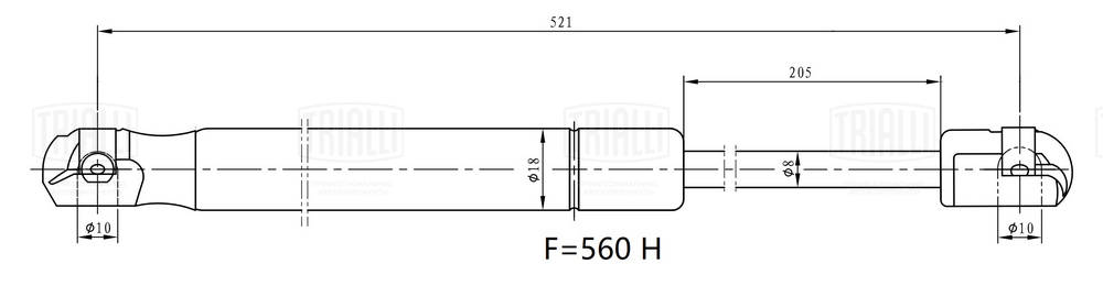 Упор газовый TRIALLI GS1854