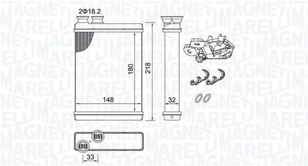 Радиатор печки peugeot 308 13- MAGNETI MARELLI 350218515000