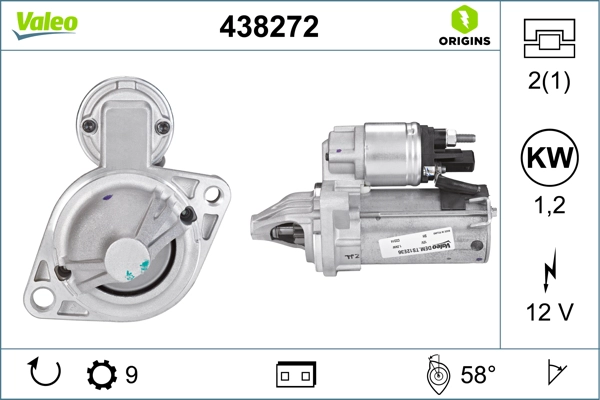 Стартер valeo origins new oe technology VALEO 438272