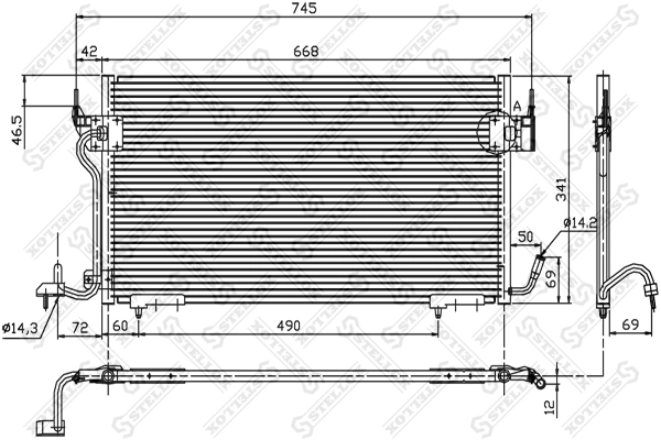 Конденсатор кондиционер STELLOX 10-45555-SX