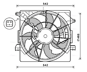 Вентилятор охлаждение двигателя AVA QUALITY COOLING HY7550
