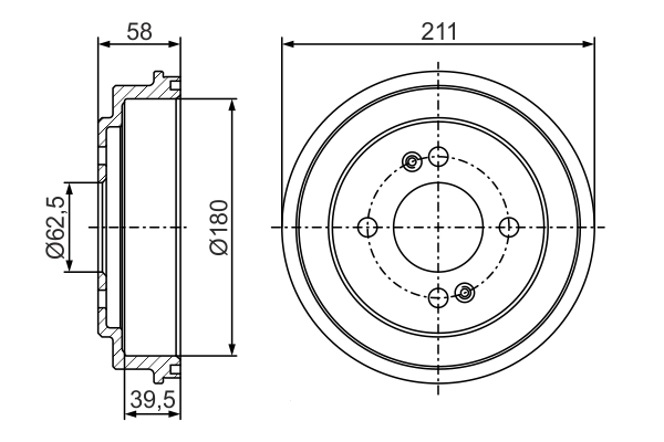 Тормозной барабан BOSCH 0 986 477 278
