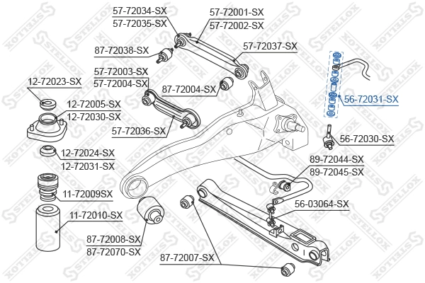 Опора стабилизатор STELLOX 56-72031-SX