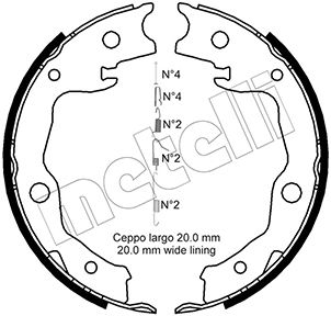 Комплект тормозных колодок стояночная тормозная система METELLI 53-0450K