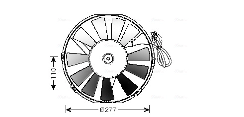 Вентилятор охлаждение двигателя AVA QUALITY COOLING OL7523
