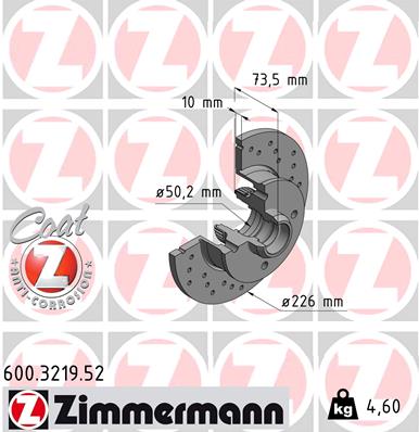 Тормозной диск sport brake disc z ZIMMERMANN 600.3219.52