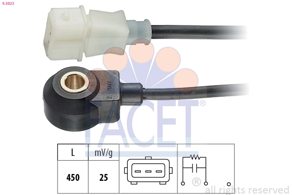 Датчик детонации made in italy - oe equivalent FACET 9.3023