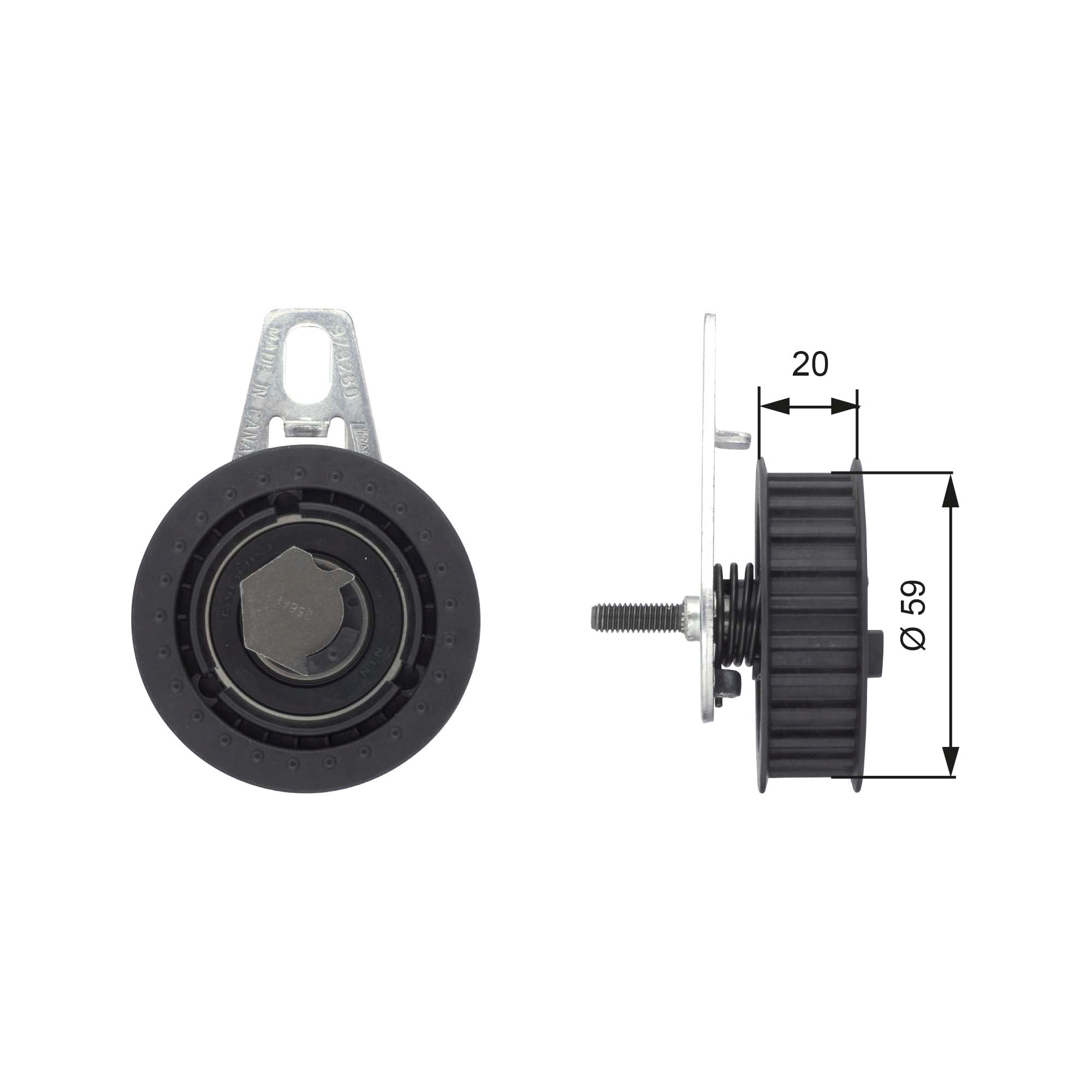 Натяжной ролик ремень грм powergrip GATES T43108