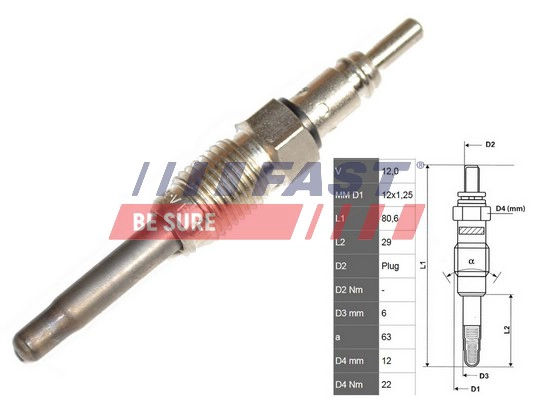 Свеча накаливания FAST FT82725
