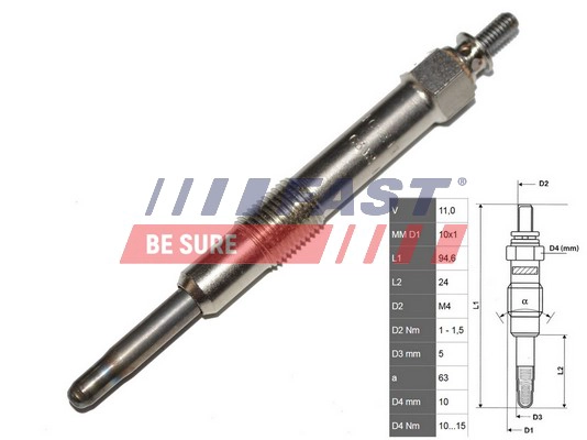 Свеча накаливания FAST FT82730