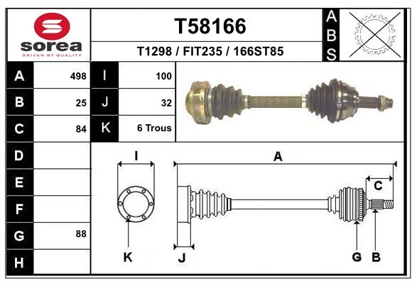 Приводной вал EAI T58166