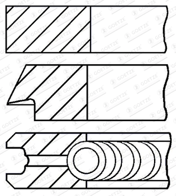 Комплект поршневых колец GOETZE ENGINE 08-107908-00