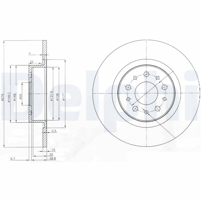 Тормозной диск DELPHI BG3857